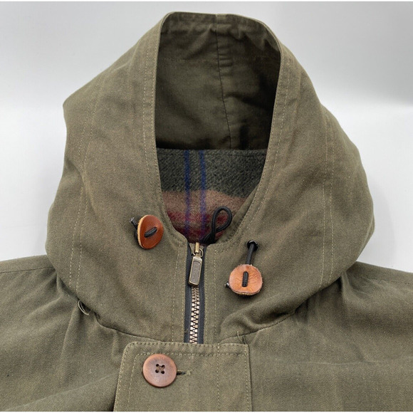 LL Bean Blanket Lined Hooded Jacket Mens Tall Large Green - Picture 2 of 11